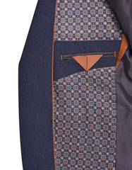 D Navy Texture Suit ST2716S-44