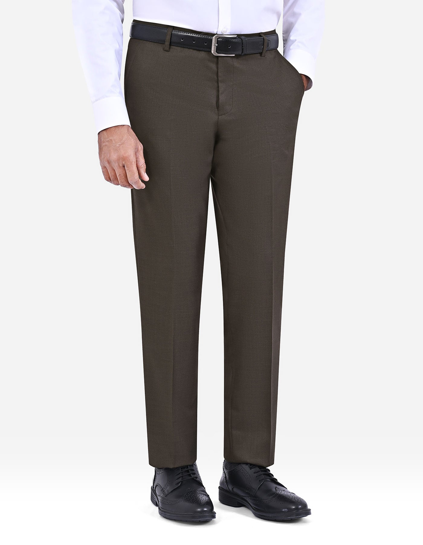 M Brown Plain Suit ST2723C-36