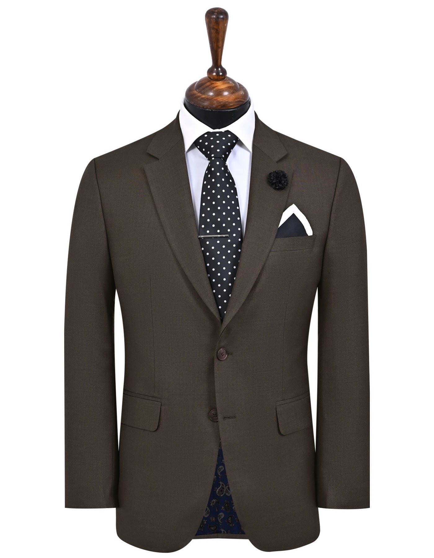 M Brown Plain Suit ST2723C-34
