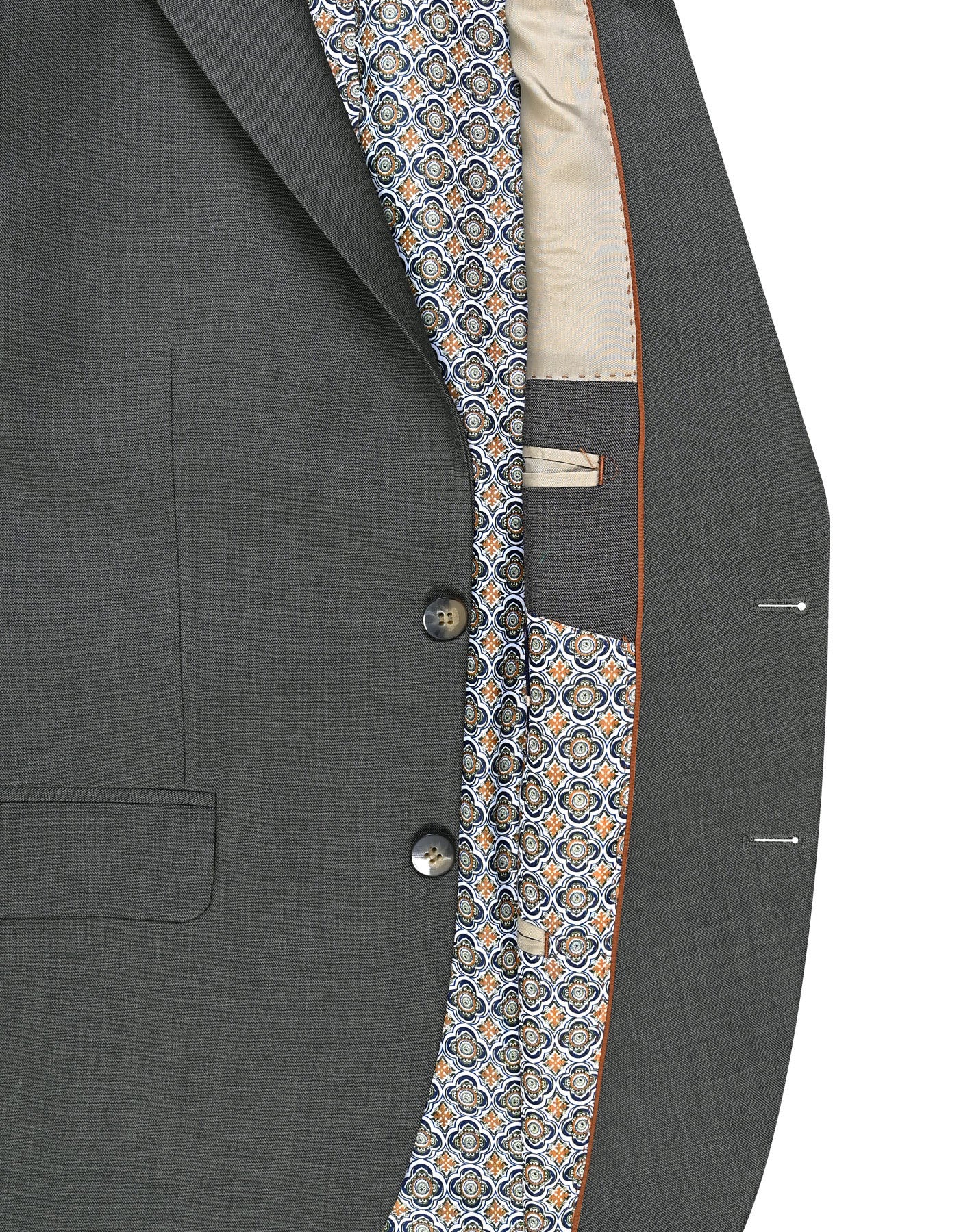L Olive Plain Suit ST2724C-40