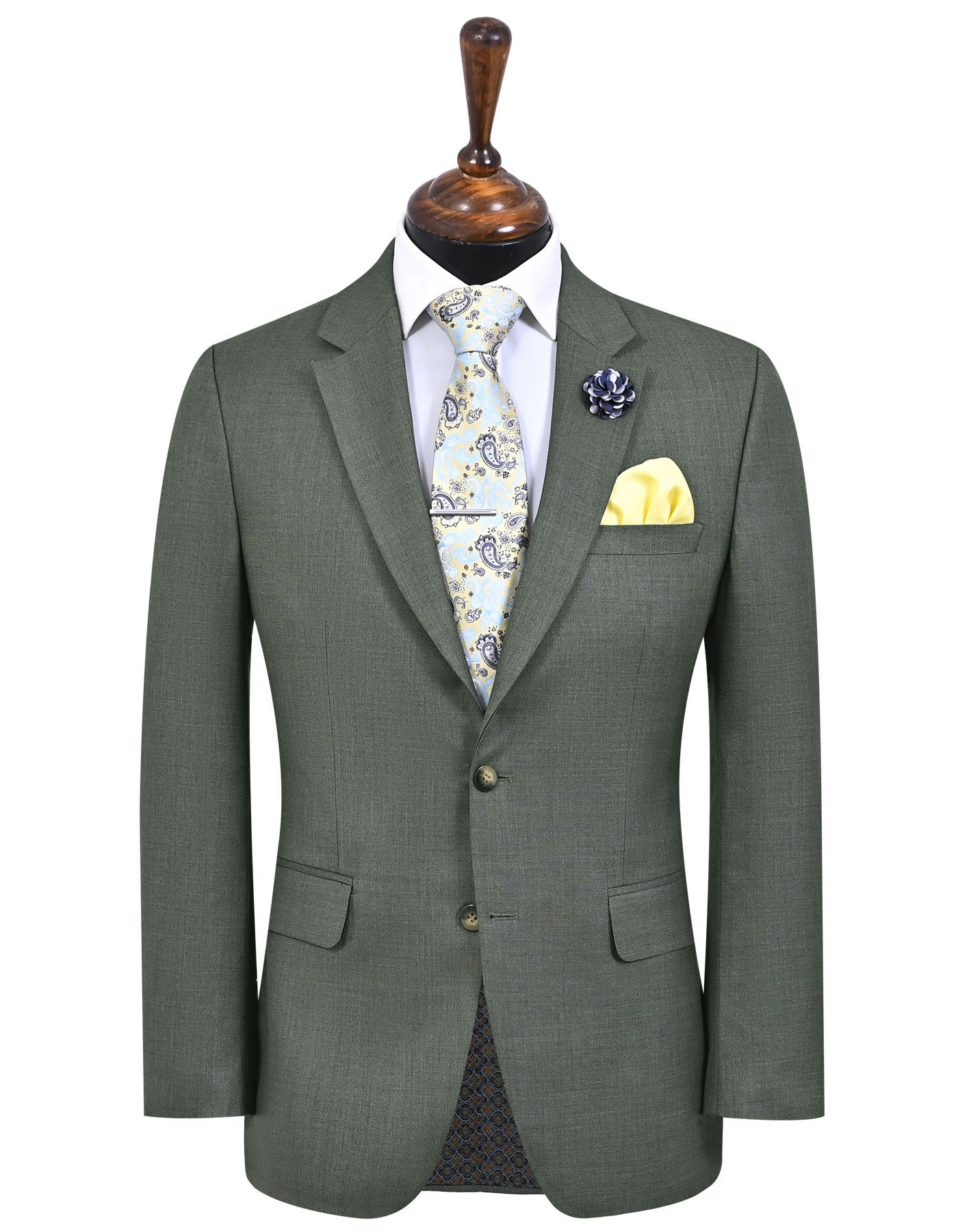 L Olive Plain Suit ST2724C-34