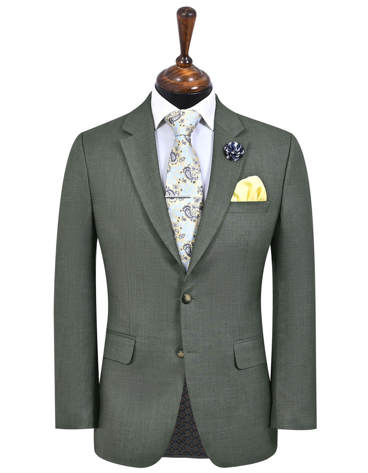 L Olive Plain Suit ST2724C-34