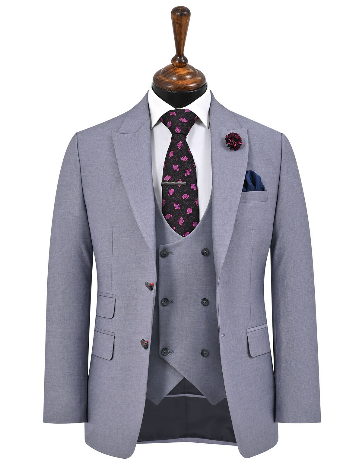 L Grey Plain Suit ST2729S-34