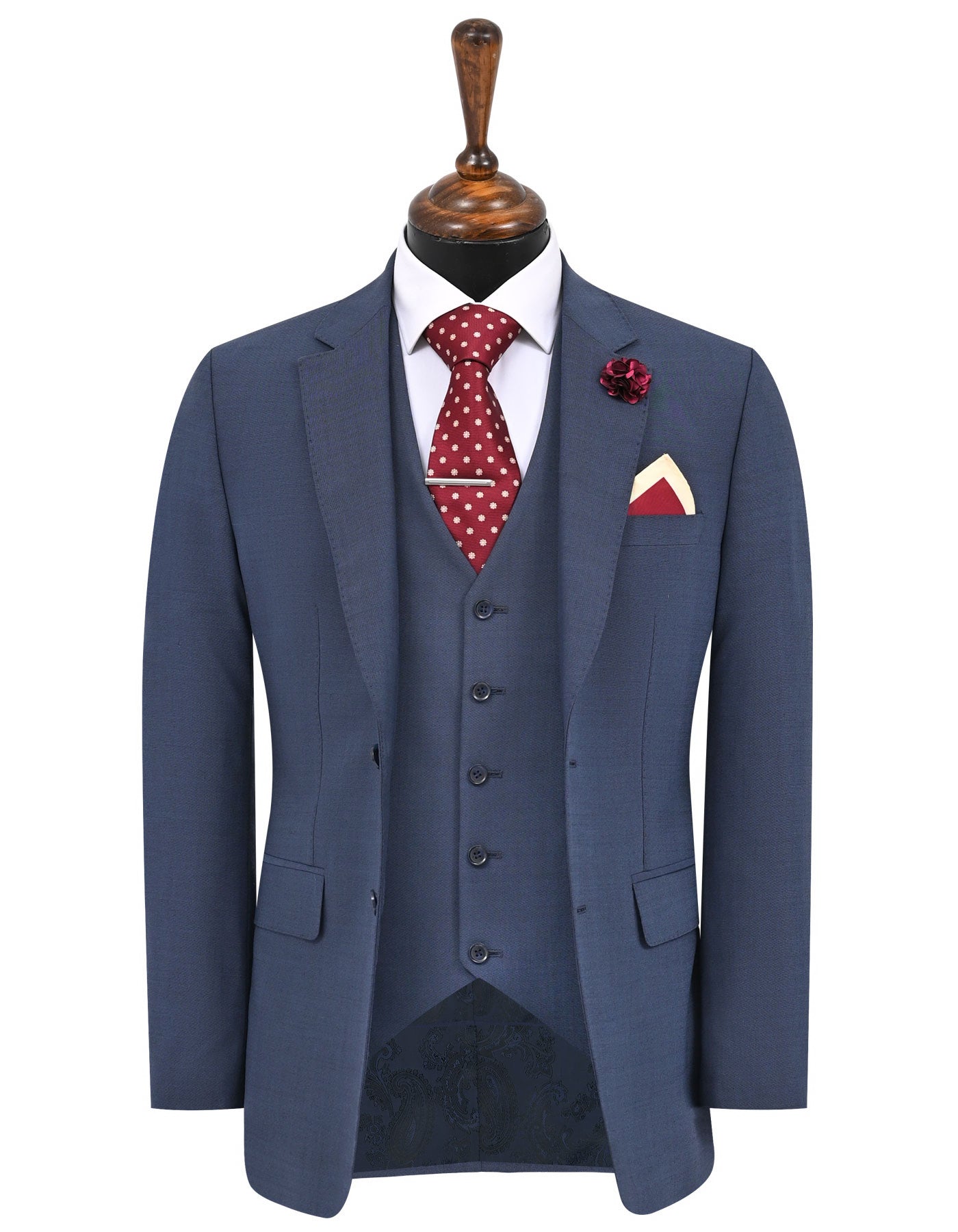 M Blue Plain Suit ST2744C-34