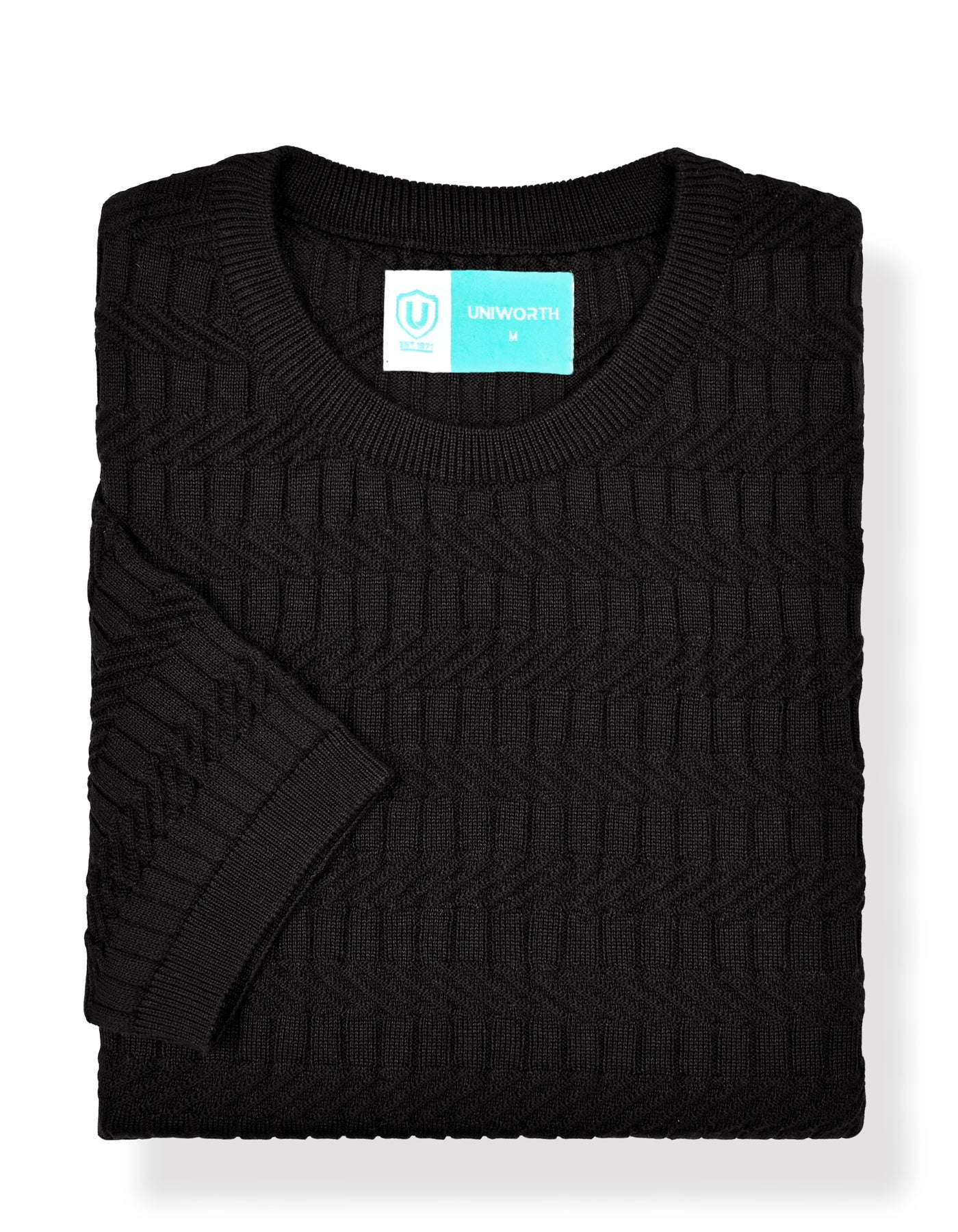 Black Geometric Pull Over STEE2602-1-M