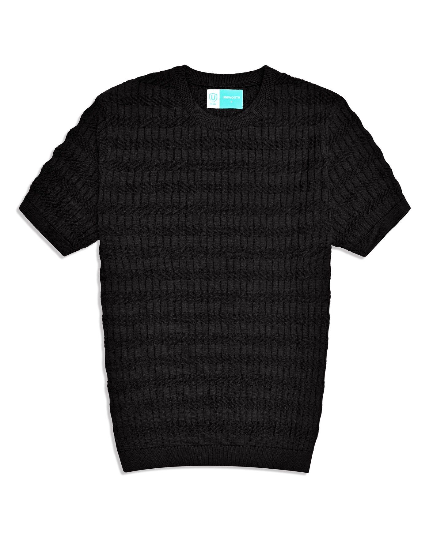 Black Geometric Pull Over STEE2602-1-S