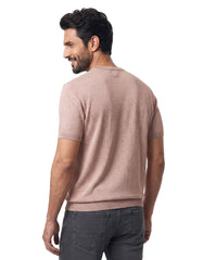 Camel Dotted Jersey Knitted T-Shirt