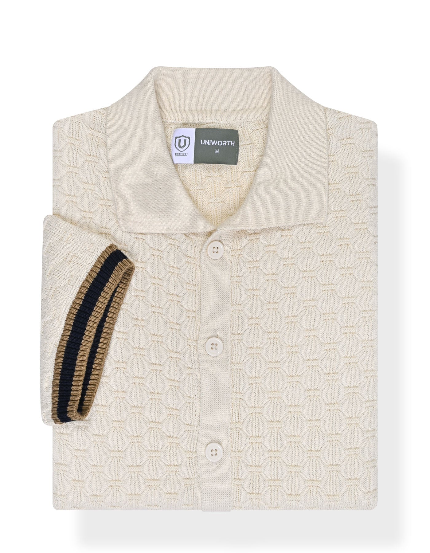 Off White Texture Cardigan STP2600-M
