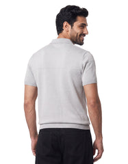 Chrome Plain Jersey Knitted Polo Shirt