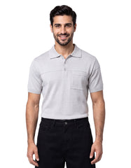 Chrome Plain Jersey Knitted Polo Shirt