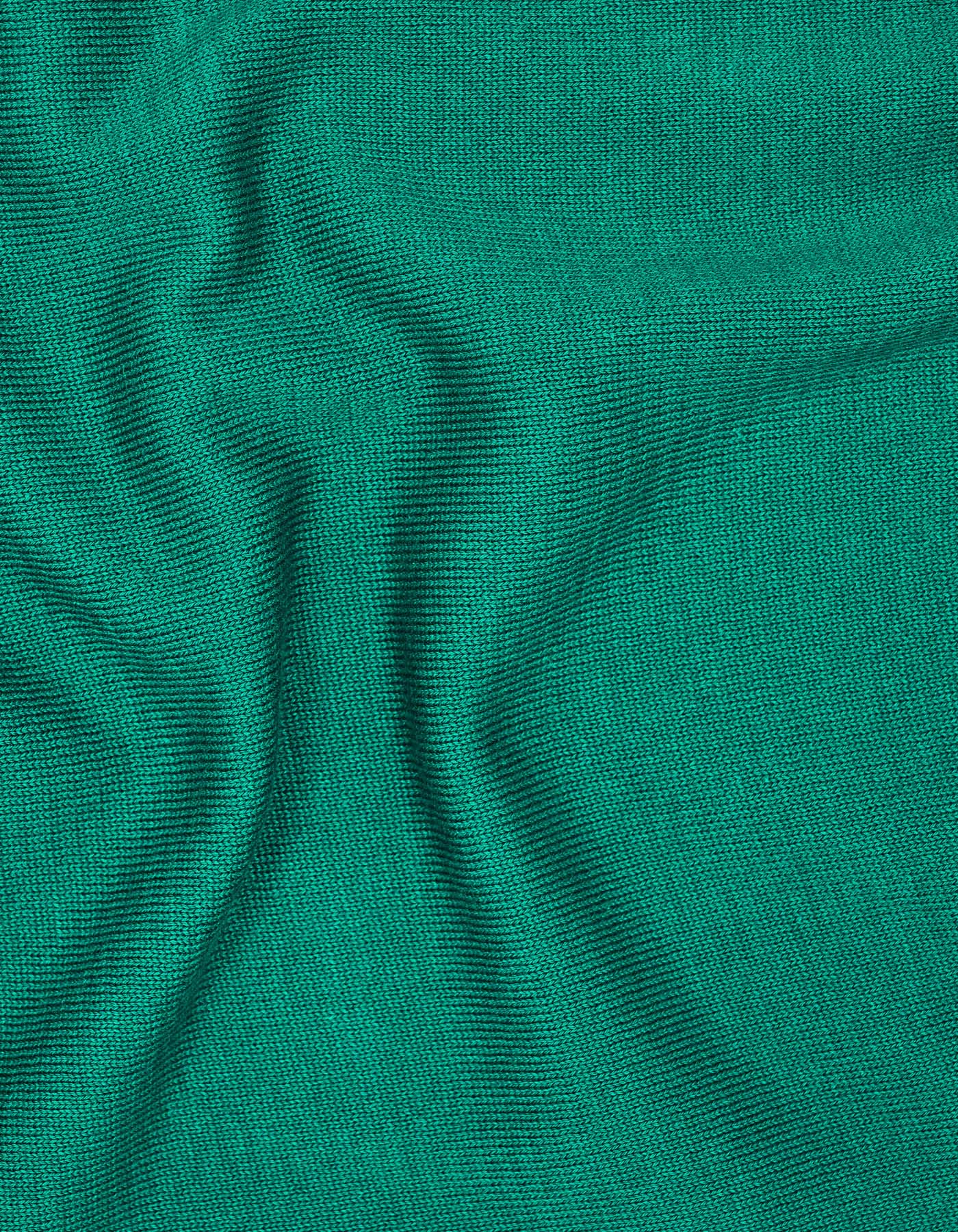 Teal Plain Jersey Knitted Polo Shirt