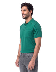 Teal Plain Jersey Knitted Polo Shirt