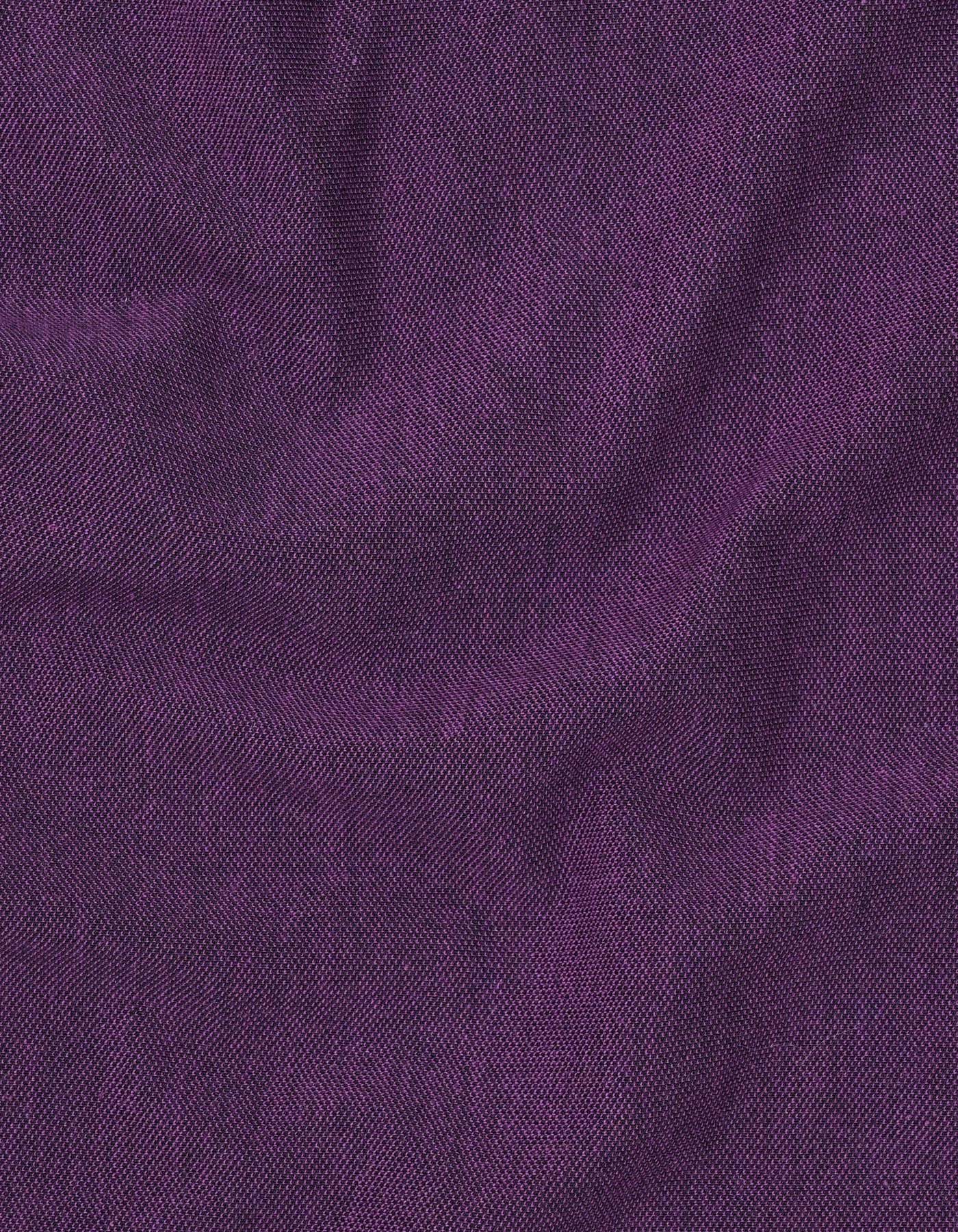 Purple Color Block Band Collar T-Shirt