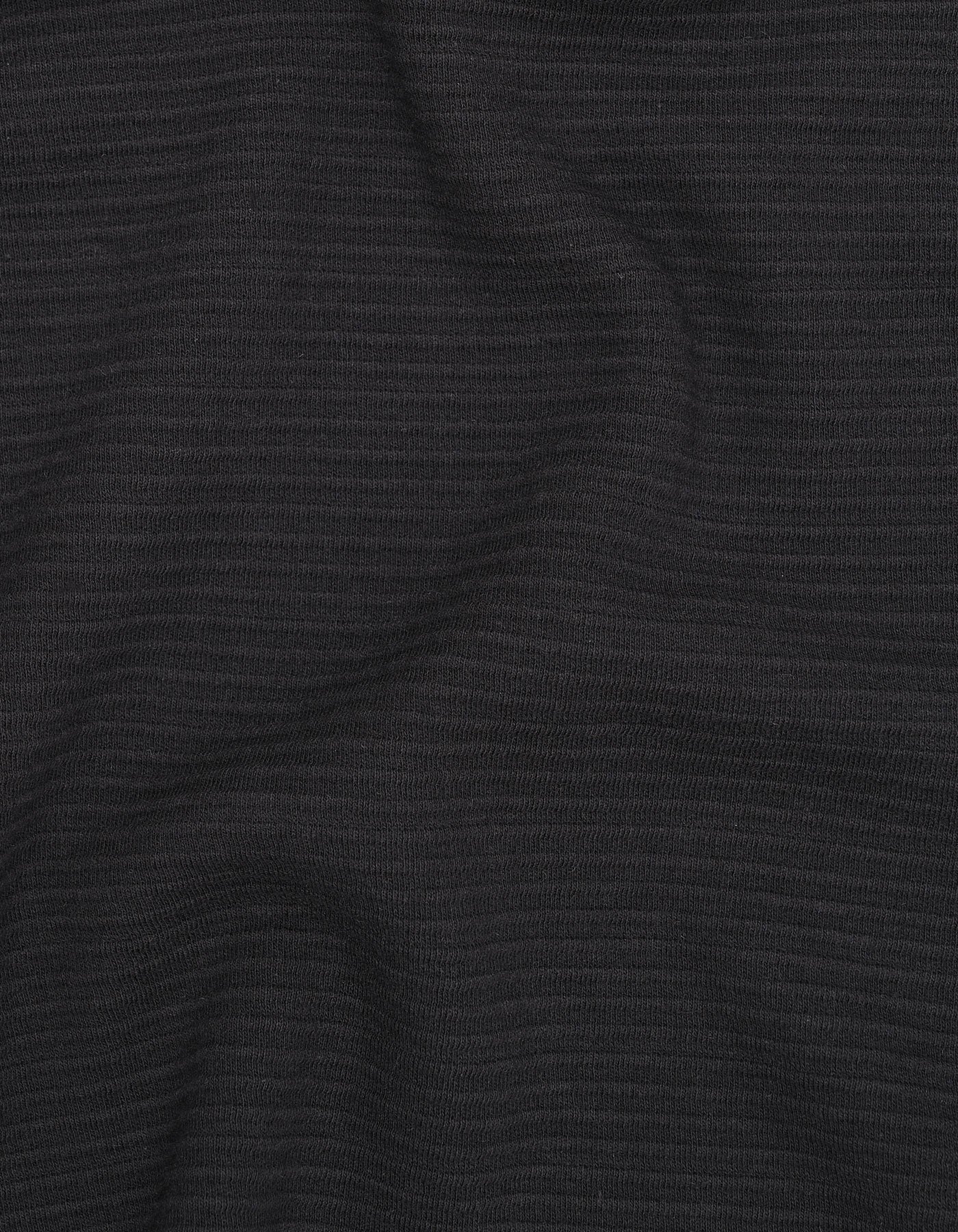 Black Textured Band Collar T-Shirt
