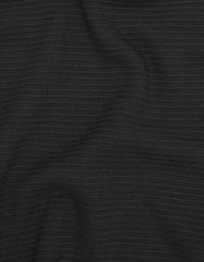 Black Textured Band Collar T-Shirt