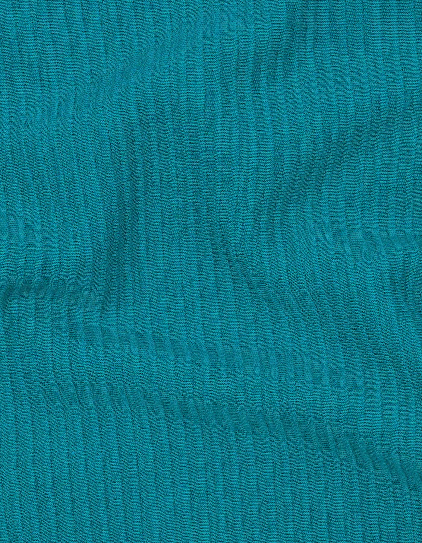 Teal Textured Band Collar T-Shirt