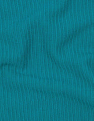 Teal Textured Band Collar T-Shirt