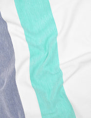 White Color Block Band Collar T-Shirt