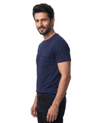 Navy Texture Crew Neck T-shirt