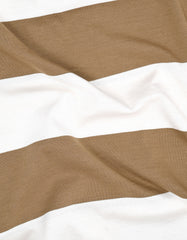 Off White Stripe Crew Neck T-shirt