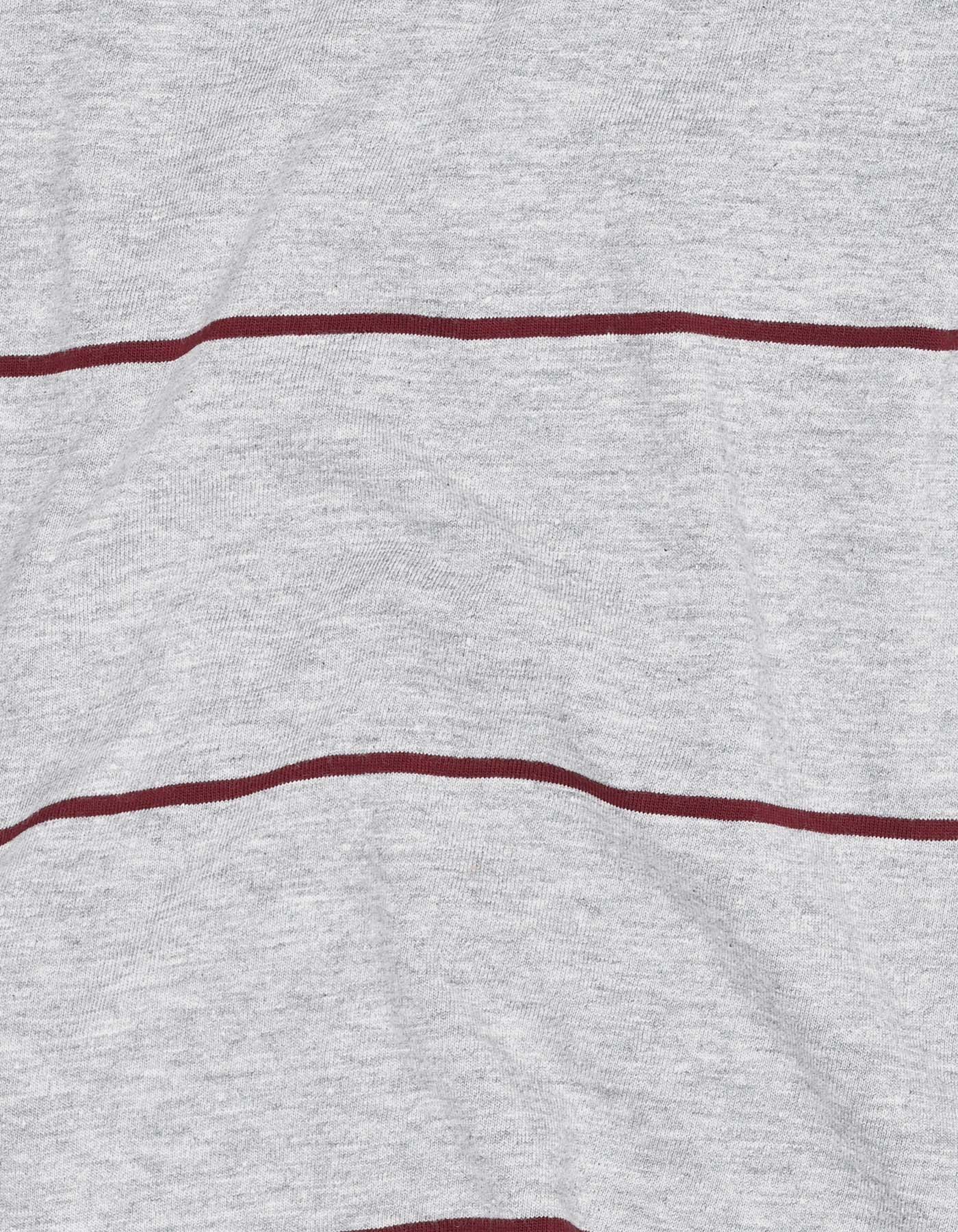 Heather Grey Stripe Crew Neck T-shirt