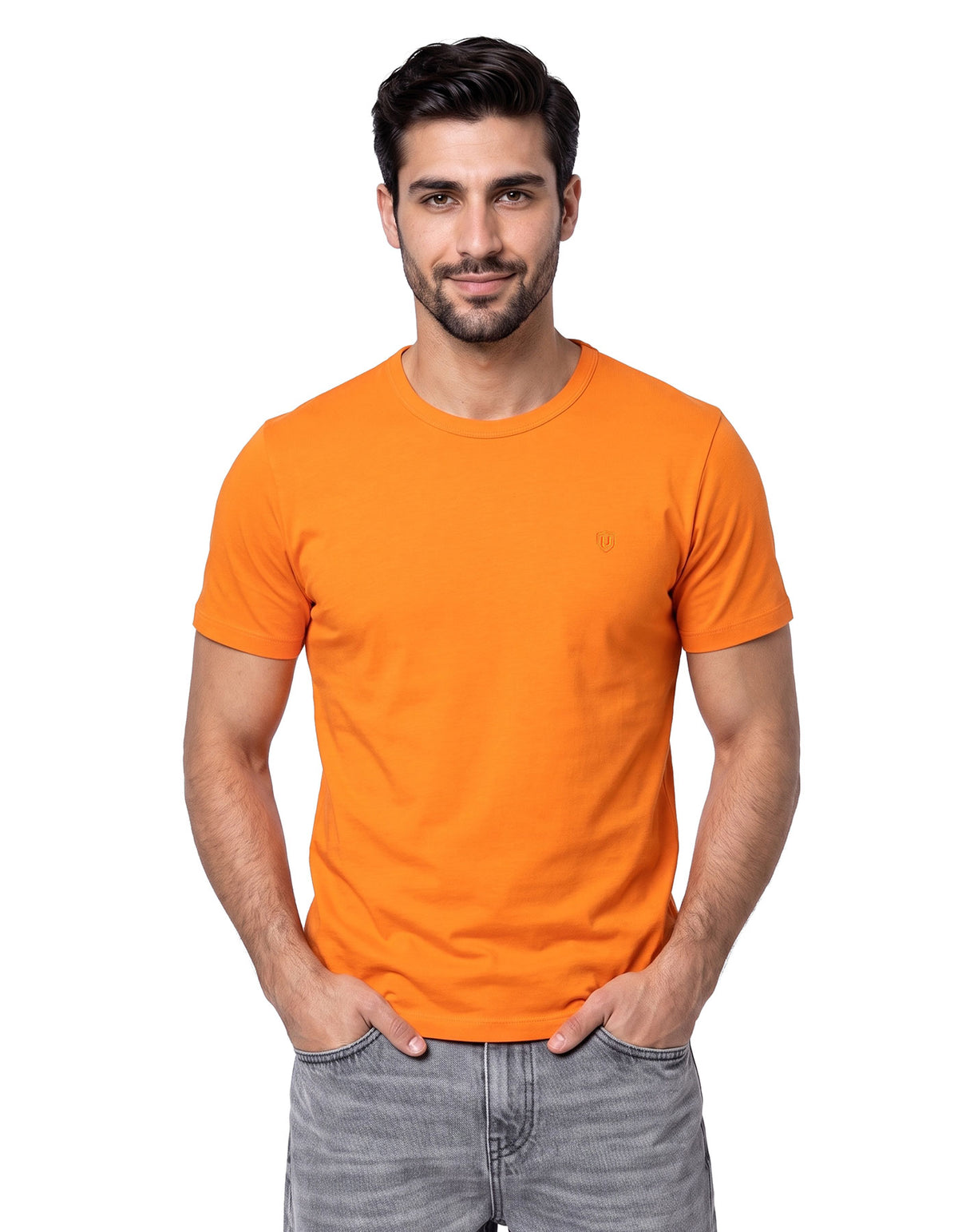 Apricot Plain Crew Neck T-shirt