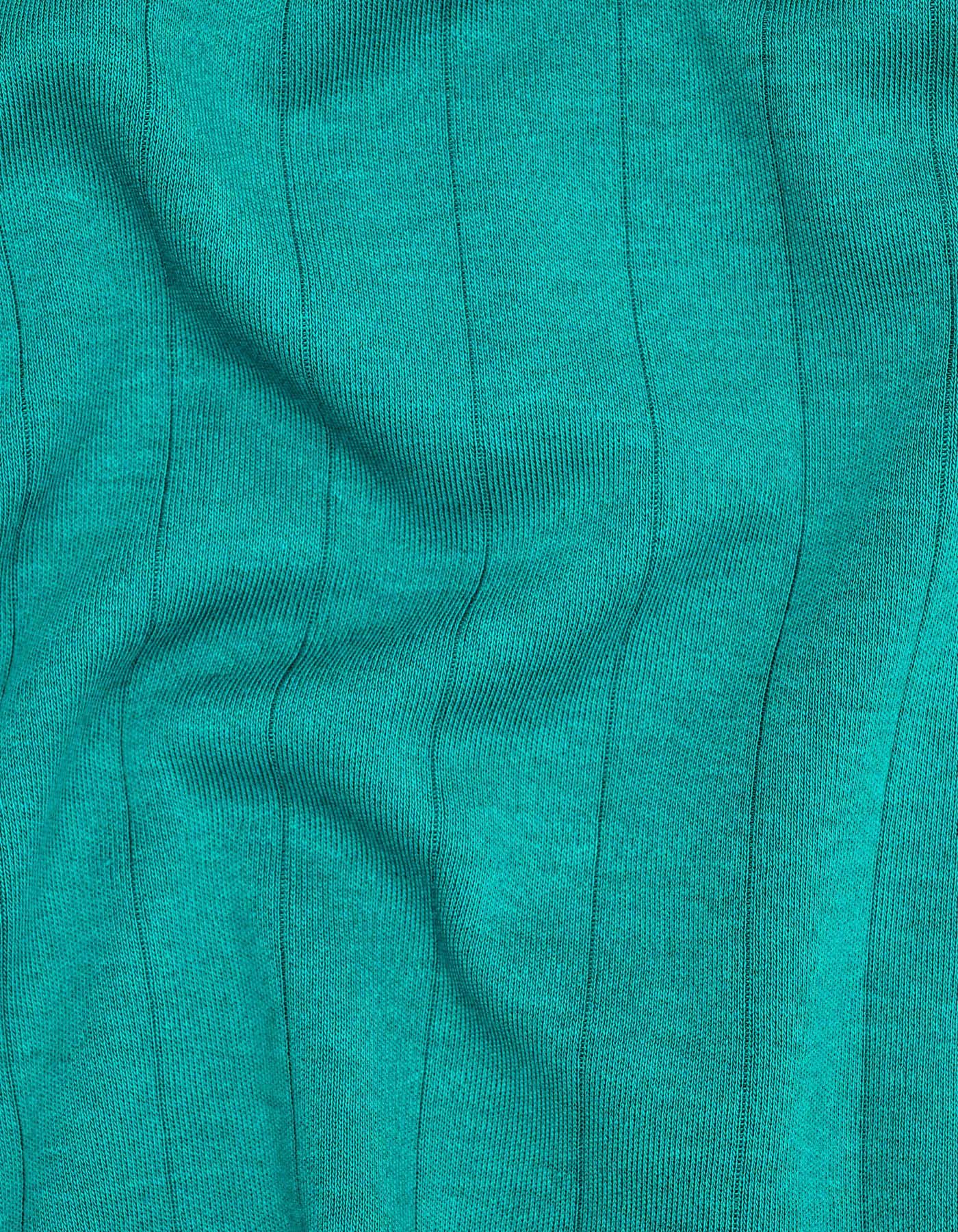 Teal Textured Crew Neck T-Shirt