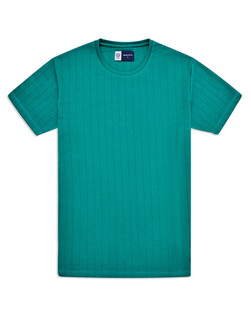 Teal Textured Crew Neck T-Shirt