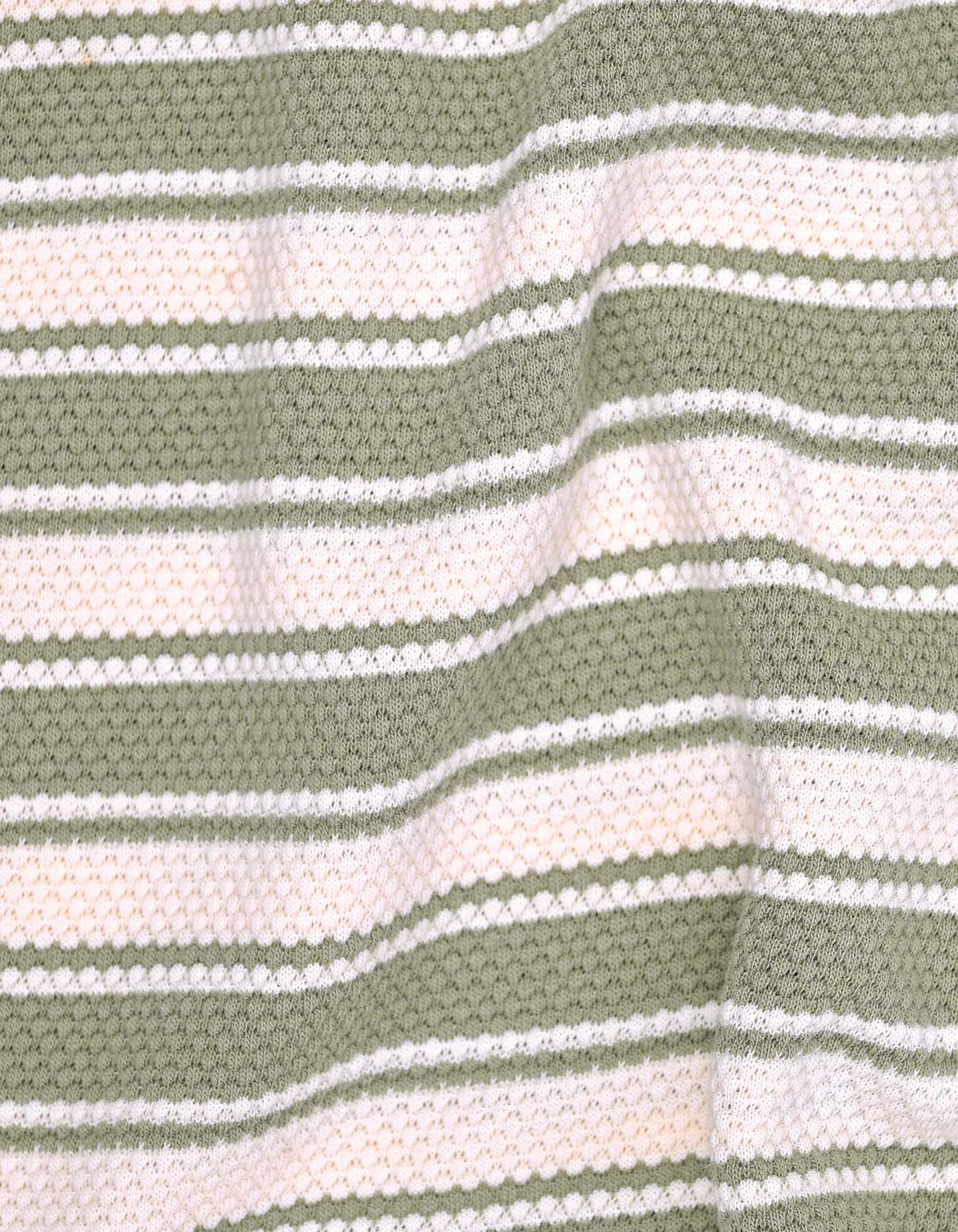 Olive Stripe Crew Neck T-Shirt