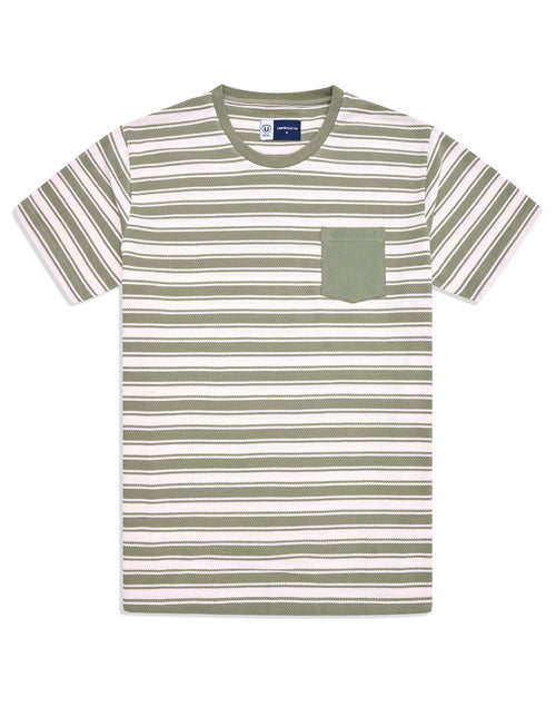Olive Stripe Crew Neck T-Shirt
