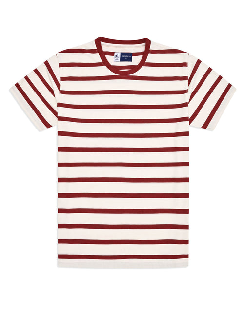 Off White Stripe Crew Neck T-Shirt