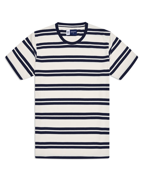 Off White Stripe Crew Neck T-Shirt