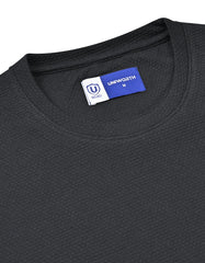 Black Textured Crew Neck T-Shirt