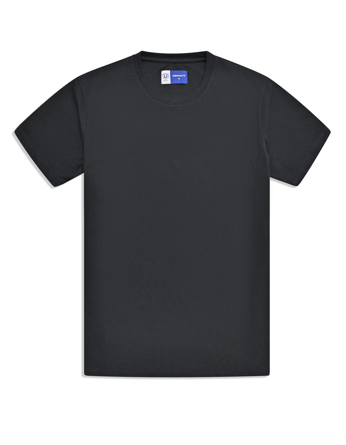 Black Textured Crew Neck T-Shirt