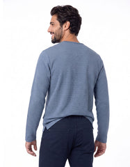 Moonlight Textured Long Sleeve Henley T-Shirt