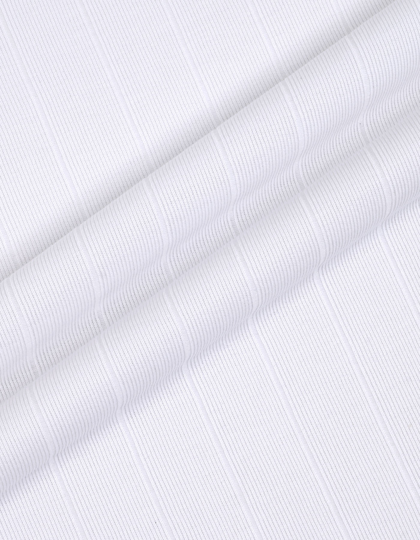 White Textured Long Sleeve Crew Neck T-Shirt