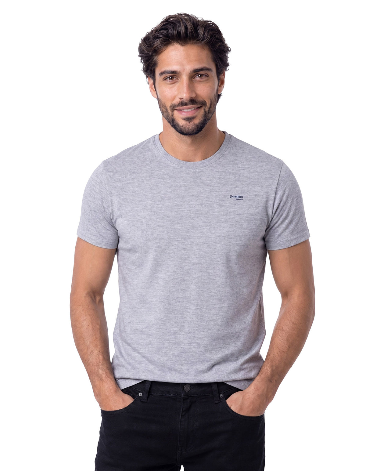 Grey Plain Basic Tee