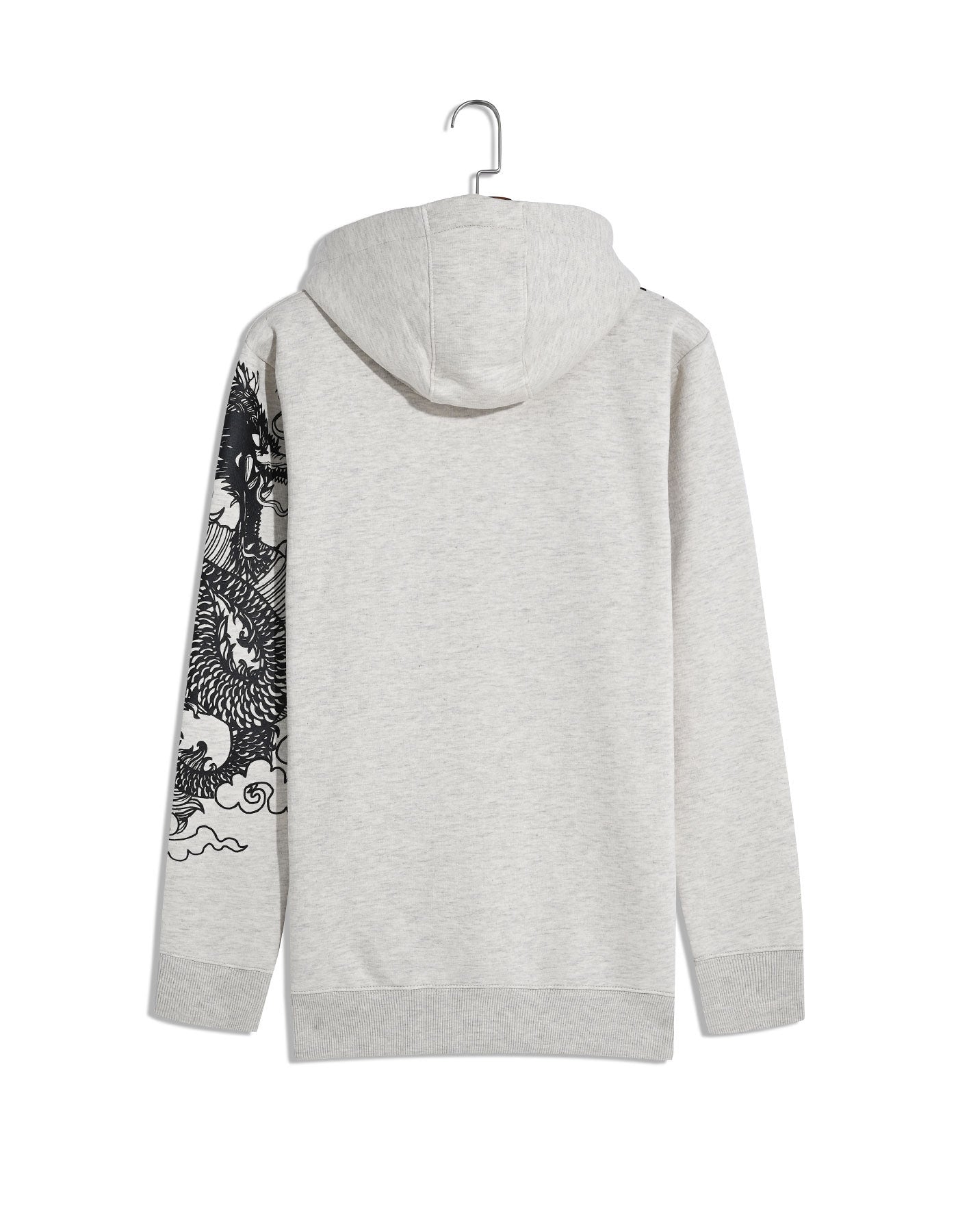 Oatmeal Printed Pullover Hoodie