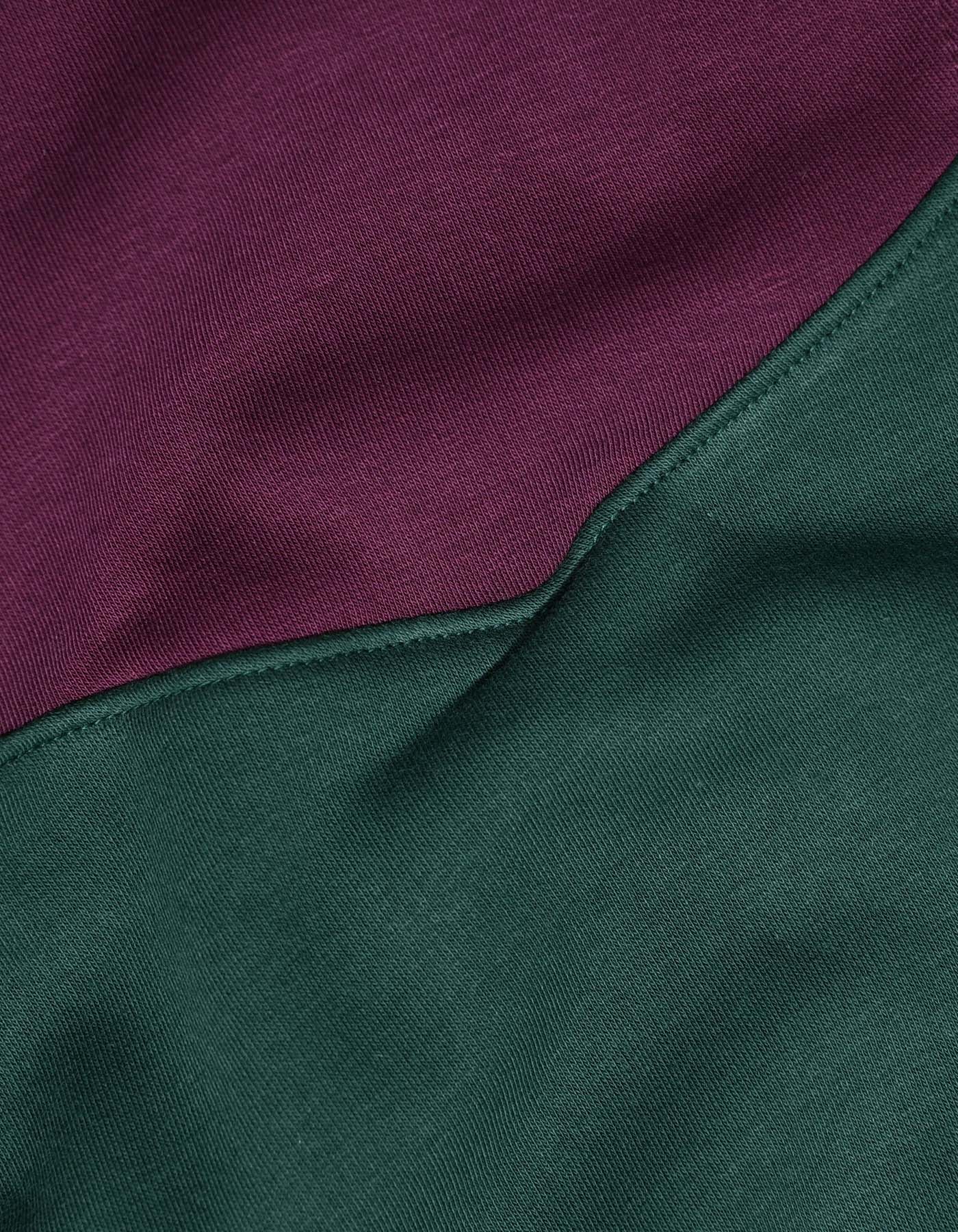 British Green Color Block Pullover Hoodie