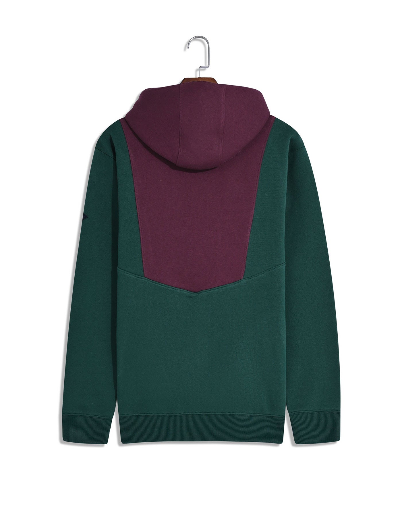 British Green Color Block Pullover Hoodie
