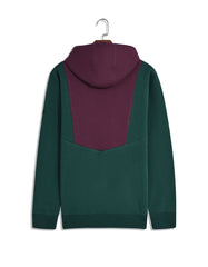 British Green Color Block Pullover Hoodie