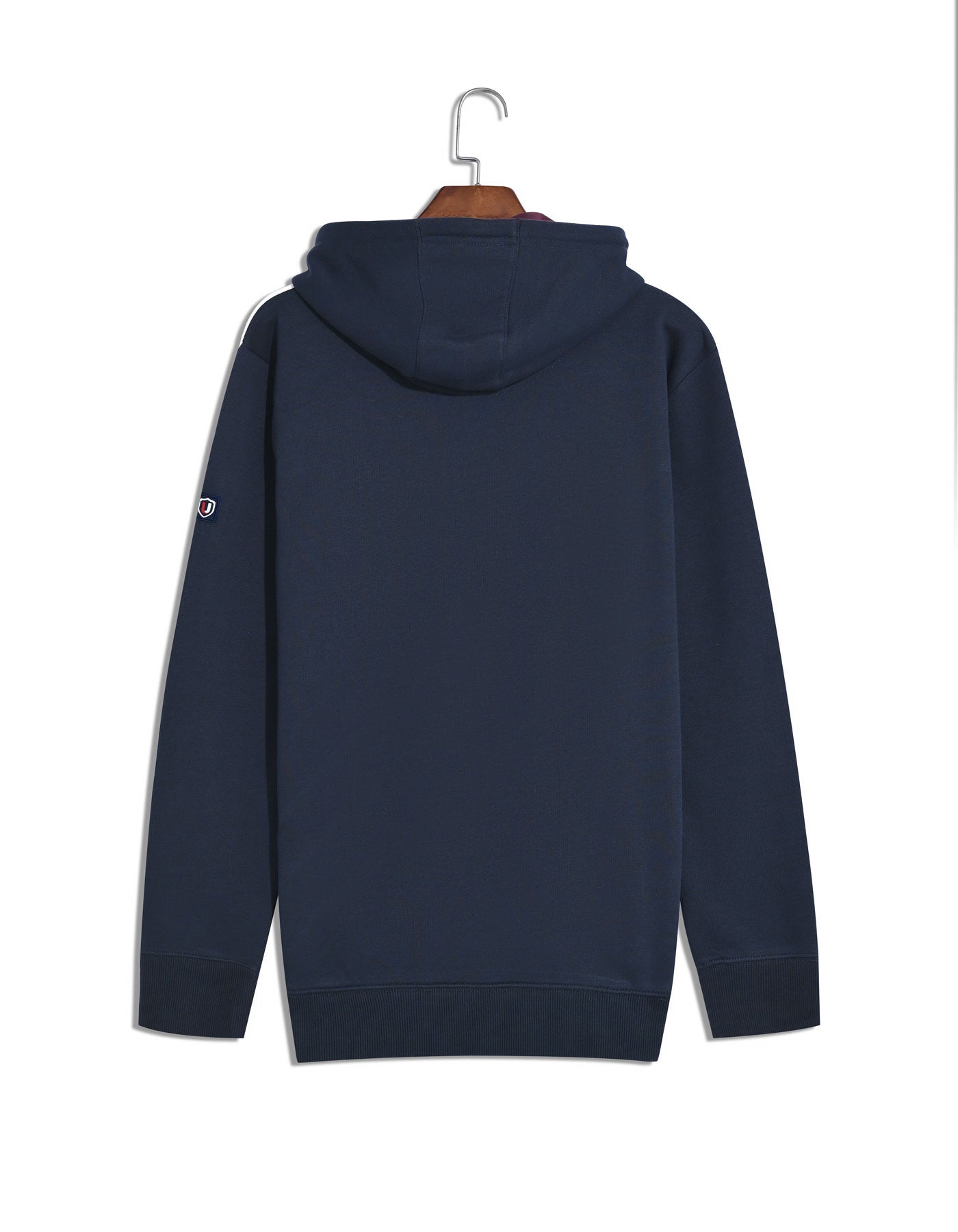 Navy Color Block Pullover Hoodie