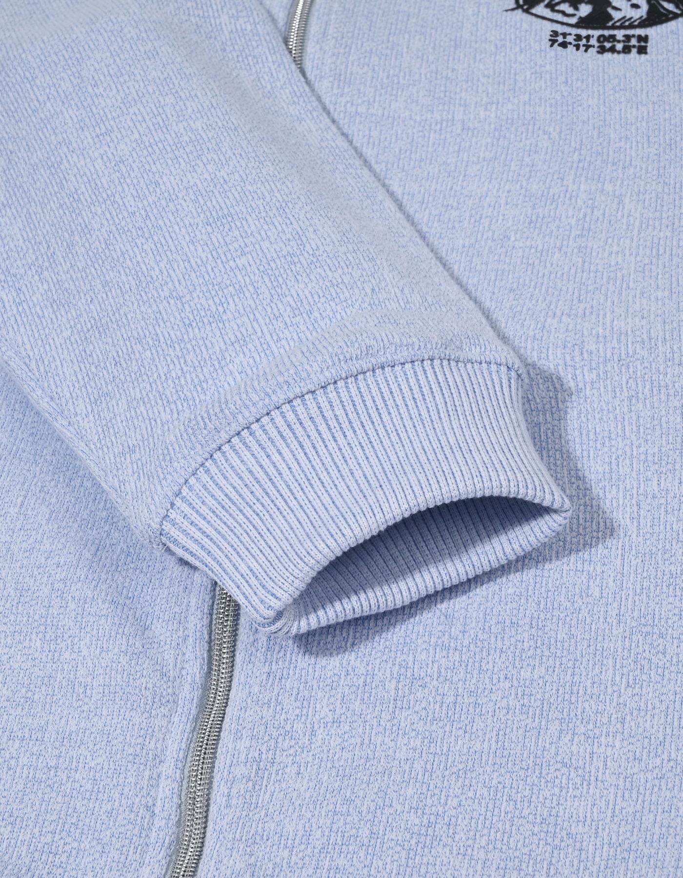 Sky Textured Adventure Zipper Hoodie