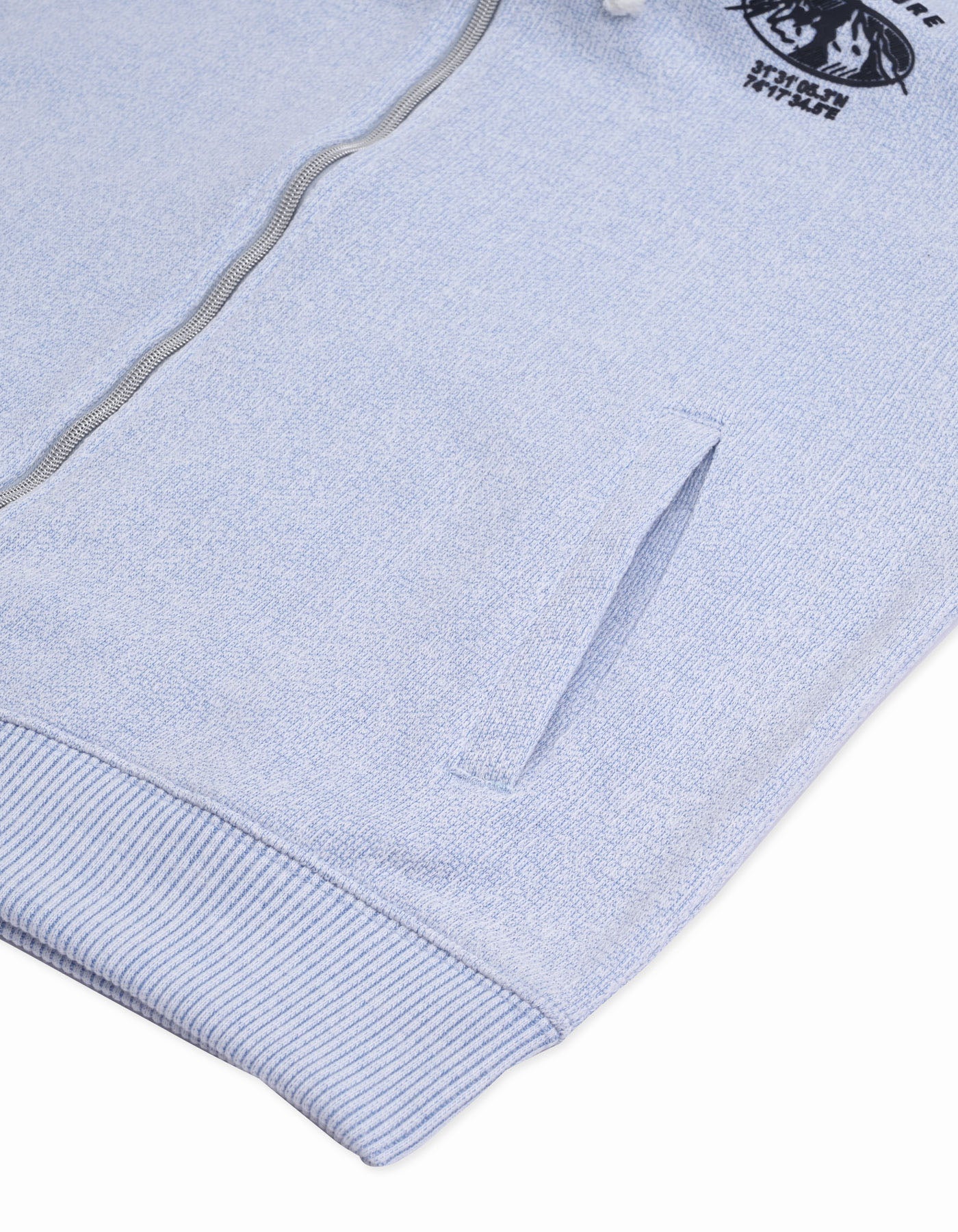 Sky Textured Adventure Zipper Hoodie