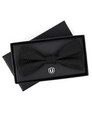 Black Self Plain Bow Tie
