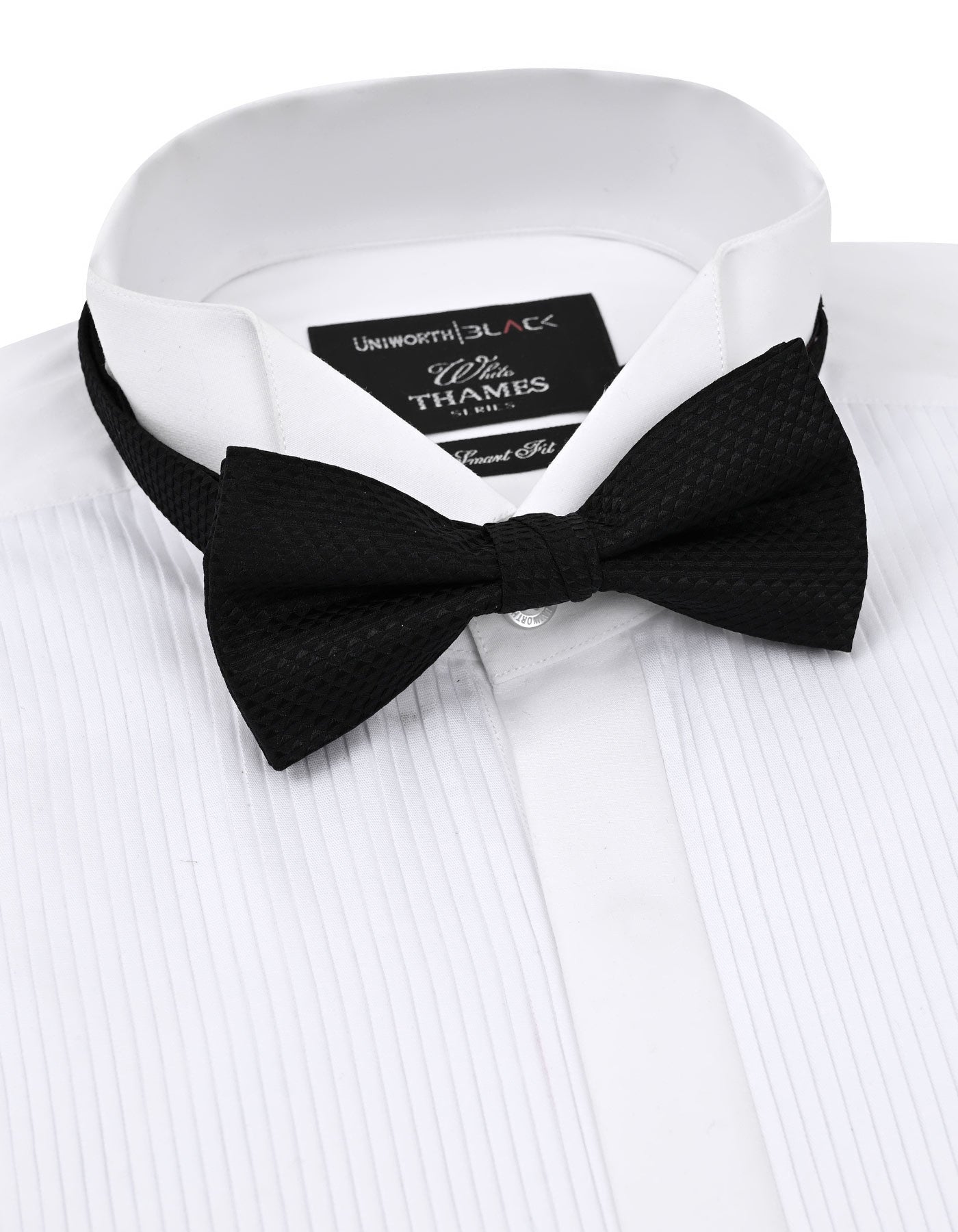 Black Self Plain Bow Tie
