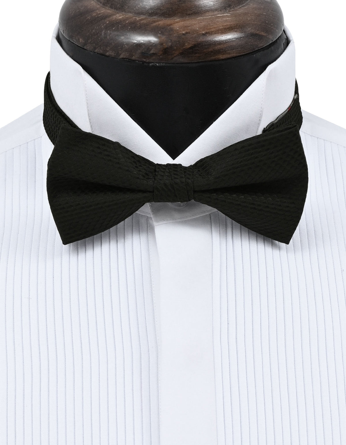 Black Self Plain Bow Tie