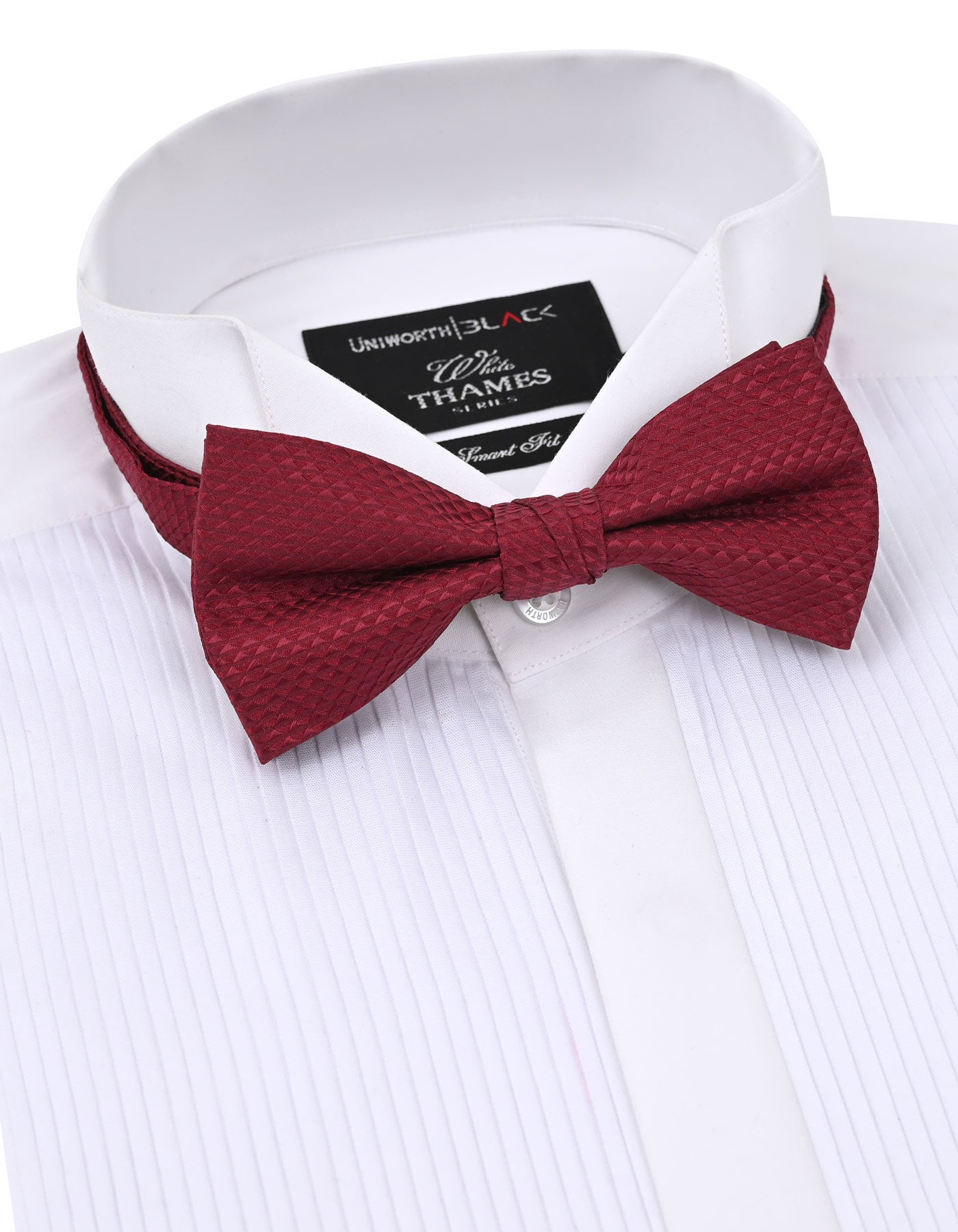 Burgundy Self Plain Butterfly Bow Tie