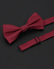Burgundy Self Plain Butterfly Bow Tie