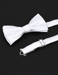 White Plain Butterfly Bow Tie